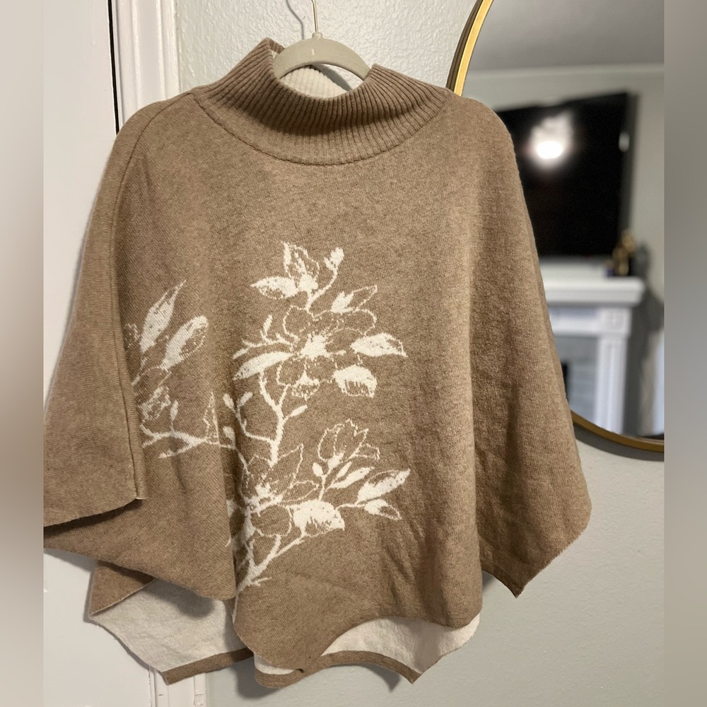 Note di Anita Wool Cashmere Turtleneck Poncho